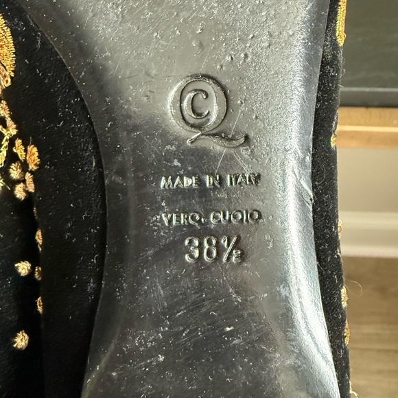 Alexander McQueen Embroidered Velvet Acorn Smoking Slipper - Picture 8 of 15